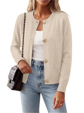 Womens Cardigan Button Down Sweater Lightweight Knit Pullover Tops
